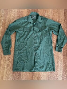 Vtg German Military Bundeswehr Army Field Utility Shirt Size 38/40 Fatigue Green